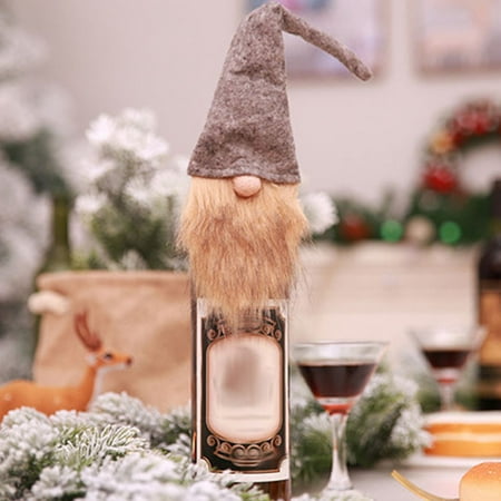 

Kitchen Gadgets Christmas Decorations Old Man Doll Bottle Cover Gift Bag Dress Up Kitchen Accessories Kitchen Organization