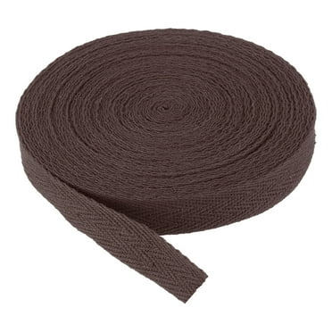 Cotton Twill Tape 5/8" 10 Yards Cotton Ribbon Bias Binding Tape Herringbone Webbing Trim for Sewing Brown
