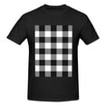 thumbnail image 4 of Bingfone White And Black Plaid Men'S Loose Fit Short-Sleeve Pocket T-Shirt, 4 of 7