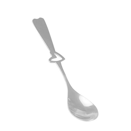 

Tssuoun Stainless Steel Spoon Portable Reusable Washable Heart Shape Anti-rust Anti-corrosive Coffee Tea Soup Ice-cream Mixing Scoop