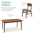 thumbnail image 6 of Best Choice Products 7-Piece Mid-Century Modern Upholstered Dining Set, Wooden Table w/ 6 Chairs - Walnut/Gray, 6 of 8