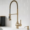 thumbnail image 2 of Britt Commercial Style Kitchen Faucet in Brushed Gold, 2 of 13