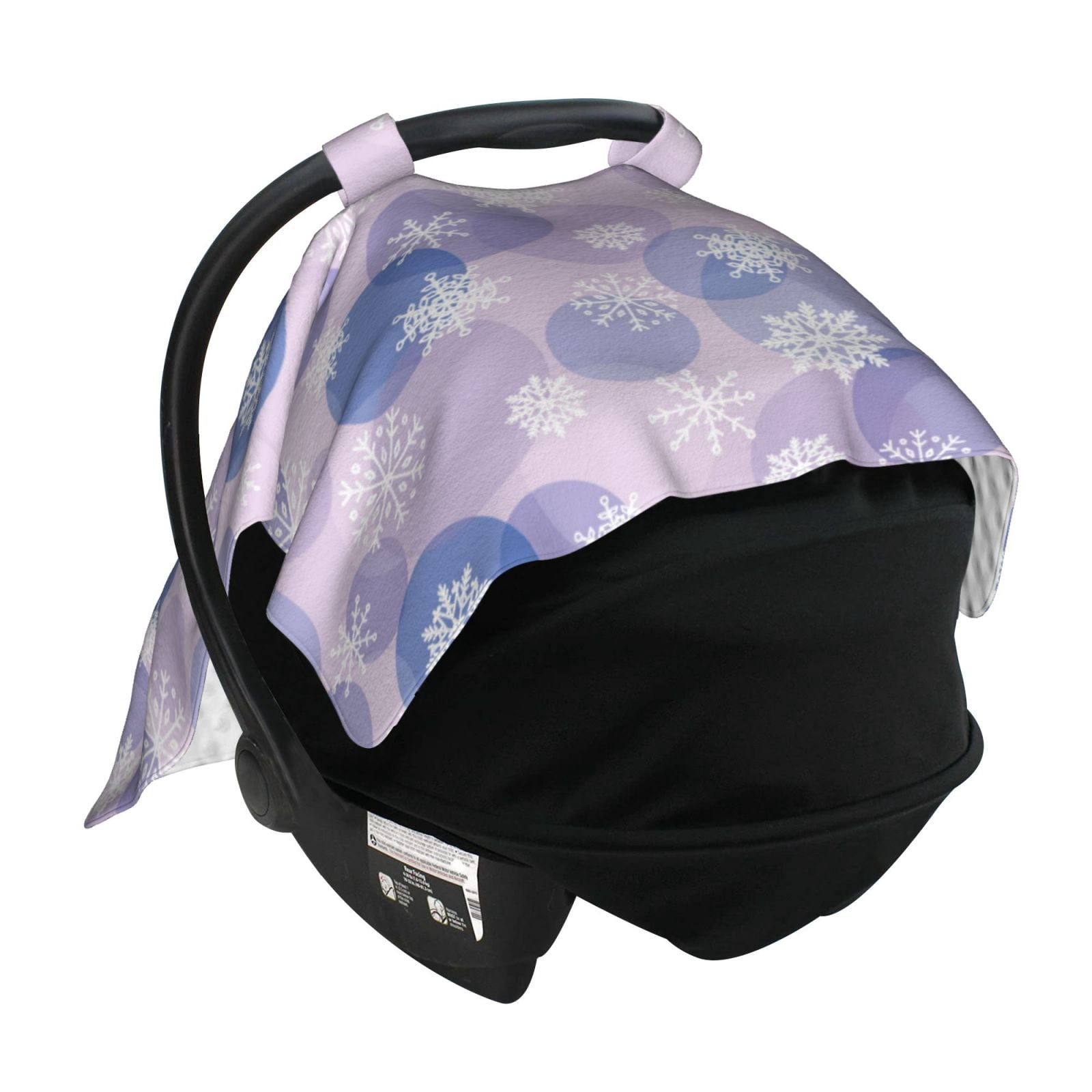 Car Seat Cover Baby - Winter With Snowflakes Breathable Infant Car Seat Cover for Baby Carseat, Lightweight Comfort Baby Essentials Must Haves Newborn Stuff for Girl Boy