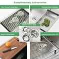 thumbnail image 3 of PROOX 30'' Single Bowl Stainless Steel Drop-In Kitchen Sink with 2 Faucet Holes, 3 of 6