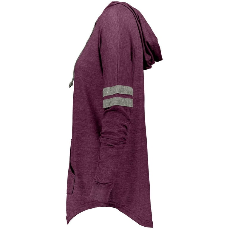Holloway Sportswear L Womens Hooded Low Key Pullover Vintage Maroon Vintage Grey 229390 Walmart