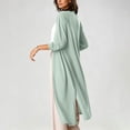 thumbnail image 6 of Solid Color Open Front Maxi Long Cardigan Sweater for Women Lightweight Long Sleeve Cardigan Oversized Long Coat Trendy, 6 of 7