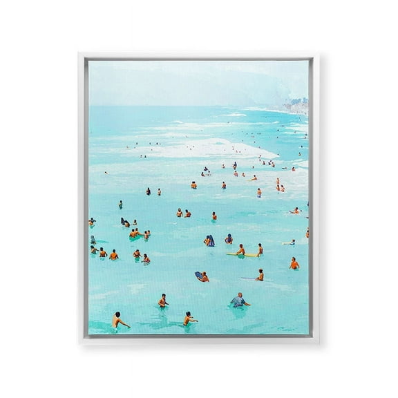 Society6 83 Oranges Hot Summer Day White Framed Art Canvas Wall Art, 8" x 10", Coastal, Portrait, Paintings, Modern