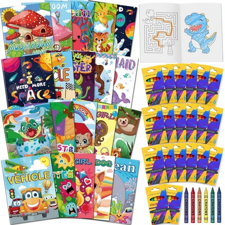 Elfew 20 Coloring Books for Kids Ages 2-4, 20 Crayons, Back-to-School Supplies