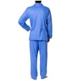 thumbnail image 3 of Hanes Men's Pajamas Cotton X-Temp Long Sleeve Shirt & Pants Knit Pjs Lounge Set - Blue Yonder (X-Large), 3 of 7
