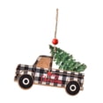 thumbnail image 2 of Adornos navideños de madera, adornos colgantes para coche, camión navideño de madera Coche negro, 2 of 9
