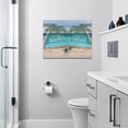 thumbnail image 5 of Beach Wall Art Motivational Sea Turtles Wall Decor Inspirational Inhale Exhale Quotes Canvas Prints Blue Sea Palm Trees Pictures Modern Home Framed Artwork for Living Room Bedroom Bathroom 16"x12", 5 of 6
