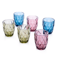 thumbnail image 5 of STP GOODS Mix Vintage Embossed Glasses Set of 6 pcs 8.1 fl oz (240 ml) Glass Drinking Glasses Glass Tumbler Set of 6 Vintage Water Glasses Glassware for Water Cocktail, Blue Green Burgundy, 5 of 8