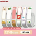 thumbnail image 2 of Thermal Printer Sticker 12mmx40mm Fruit Animal Sakura Pattern For P12 P15 M1 P50 D30 Q30 Printer Label Paper Waterproof 1240 Fruit A, 2 of 6