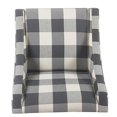thumbnail image 4 of HomePop Chaise d'Appoint Moderne à Accoudoirs Incurvés, Carreaux Bleus, 4 of 5