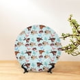 thumbnail image 6 of Bingfone Cute Pug Dogs Print Bone China Dinner Decorative Plates,Handmade Ceramic Dinner Plate with Stand for Home Club-10in, 6 of 6