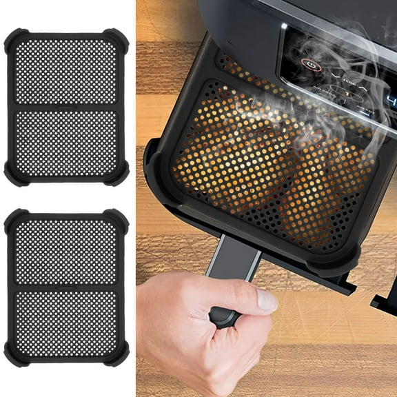 Austok 2Pcs Air Fryer Splatter Guard Heat Resistant Air Fryer Splatter Screen Dishwasher Safe Oil Splatter Guard Suitable for Ninja Foodi Max Double Zone AF400EU AF451EU AF400DE AF451DE