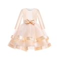 thumbnail image 1 of Girls Dress Long Sleeve Champagne Ball Gown Wedding Party Pageant 10 Years, 1 of 4