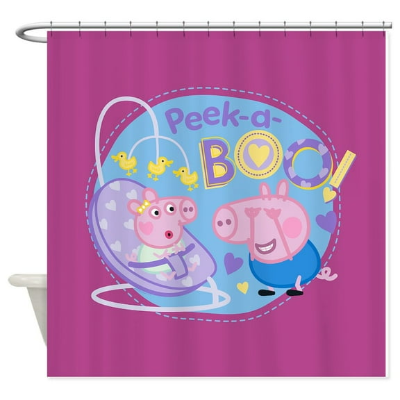 CafePress - Peppa Pig: Peek A BOO! - Unique Fabric Shower Curtain 70" x 72"