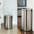 thumbnail image 3 of Honey-Can-Do 7.92 Gallon and 0.8 Gallon Stainless Steel Indoor Trash Can Set of 2, Silver, 3 of 6