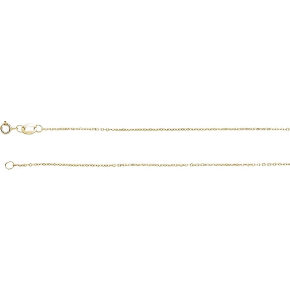 18k Yellow Gold 1mm Sparkle-Cut Cable 20 Inch Chain Chain Necklace for Women and Men - 1.7 Grams