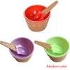 BECARSTIAY 3 Sets Children Ice Cream Bowls Spoons Set Plastic Kids Dessert Cup Reusable Wonderful Gift Tableware Random Color