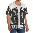 thumbnail image 2 of Sikiie Veterans Day Men's Cuban Shirt, Hawaiian Shirts, Business Casual Button Down Shirts, Short Sleeve Shirt-Medium, 2 of 5