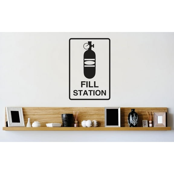 Vinyl Wall Decal Sticker : Fill Station Picture Art Peel & Stick Mural 14x28 Inches