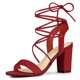 thumbnail image 1 of Sandalias de Tacón Alto Allegra K con cordones Talón Abierto para Mujeres Rojo 40, 1 of 7