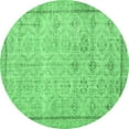 thumbnail image 1 of Ahgly Company Indoor Round Persian Emerald Green Traditional Area Rugs, 4' Round, 1 of 4