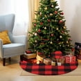 thumbnail image 5 of LSLJS Christmas Tree Skirt Plaid & Embroidered Tree Skirt Plushs Soft Christmas Decorations for Xmas Tree Mat Party Holiday Indoor, 5 of 6