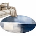 thumbnail image 2 of Area Rug 36in, Blue Gradient Color Block Floor Carpet Living Room Rug, Watercolor Oil Painting Art Non-Slip Welcome Mat Indoor Rugs for Bedroom Dining Room, 2 of 9