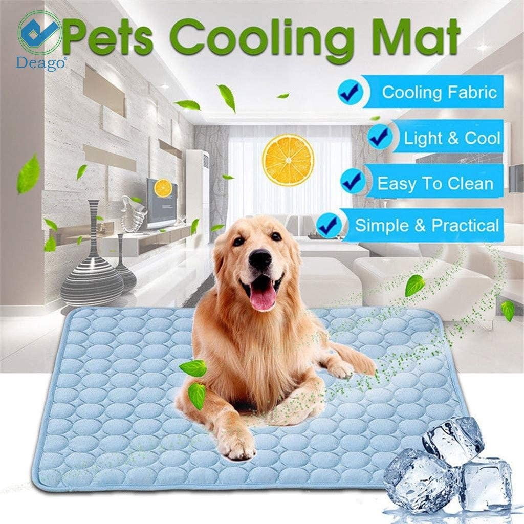Deago 2Pack Pet Dog Cooling Mat for Kennels Crates Beds Soft Breathable Non Toxic Dog Mattress Pad for Small Medium Large Dogs