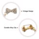 thumbnail image 3 of Uxcell 2 Paquete Clips de Suéter Pajarita Retro con Cadena (Oro), 3 of 6
