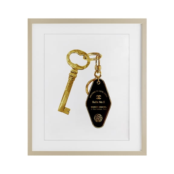 Stupell Industries Glam Luxury Fashion Key Birch Framed Print Under Glass, 13 x 16, by Ziwei Li