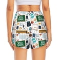 thumbnail image 2 of Lsque Back To School A Printed Women's Running Shorts with Liner Pockets,Elastic Quick Dry Workout Athletic Gym Yoga Shorts,Womens High Waist Shorts-XX-Large, 2 of 9