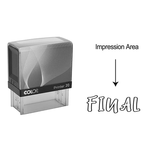 eloria Final Self Inking Rubber Stamp Business Custom Stamp Office Stationary, Color: Black Ink