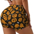 thumbnail image 3 of Athletic Shorts for Women, pumpkins halloween spider web Seam Womens Shorts High Waisted Sport Running Workout Gym, 3 of 8