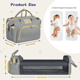 thumbnail image 5 of Diaper Bag Tote, Multifunctional Baby Changing Bag with Insulated Milk Bottle Pockets, Large Capacity Travel Backpack W/ USB Charging Port & Stroller Straps, Portable Newborn Baby Bags(Gray), 5 of 7