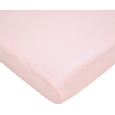 TL Care 100% Cotton Jersey Knit Fitted Crib Sheet for Standard Crib and Toddler Mattresses, Pink, 28 x 52, for