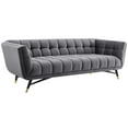 thumbnail image 2 of Modway Adept Contemporary Mid-Century Modern Performance Velvet Upholstered Tufted Sofa in Gray Grey, 2 of 3