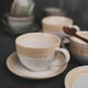 thumbnail image 5 of Taza de barista con platillo, capuchino, Latte Art, cerámica, diseño vintage, 8 oz, 5 of 7