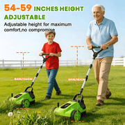 Electric Small Lawn Mower with Auto Shut-Off Sensor, 3 Position Cutting Height, 9.9Lbs Lightweight Cordless Push Mower Battery Powered for Garden/Yard/Farm, Gardening Gifts for Parents, Seniors