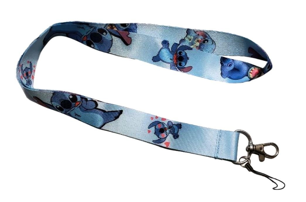 Lilo And Stitch Stitch Light Blue Lanyard ID Holder Keychain - Walmart.com