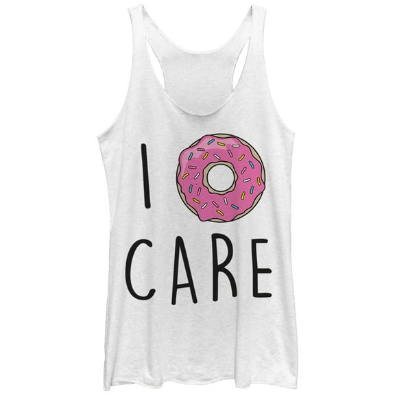 Women's CHIN UP I Donut Care Racerback Tank Top White Heather Large