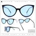 thumbnail image 3 of Womens Oversized Cat Eye Goth Pop Color Lens Plastic Sunglasses Blue, 3 of 9
