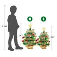 thumbnail image 2 of Labymos 1.5FT Tabletop Christmas Tree with Top Star Red Green Balls Ribbon Mini Artificial Christmas, 2 of 8