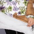 thumbnail image 3 of Oversized Wearable Blanket Hoodie,Yorkie Dog and Flower Florals Sherpa Blanket Hoodie with Super Pockets,Super Warm Fuzzy Pullover for Women & Men, 3 of 6