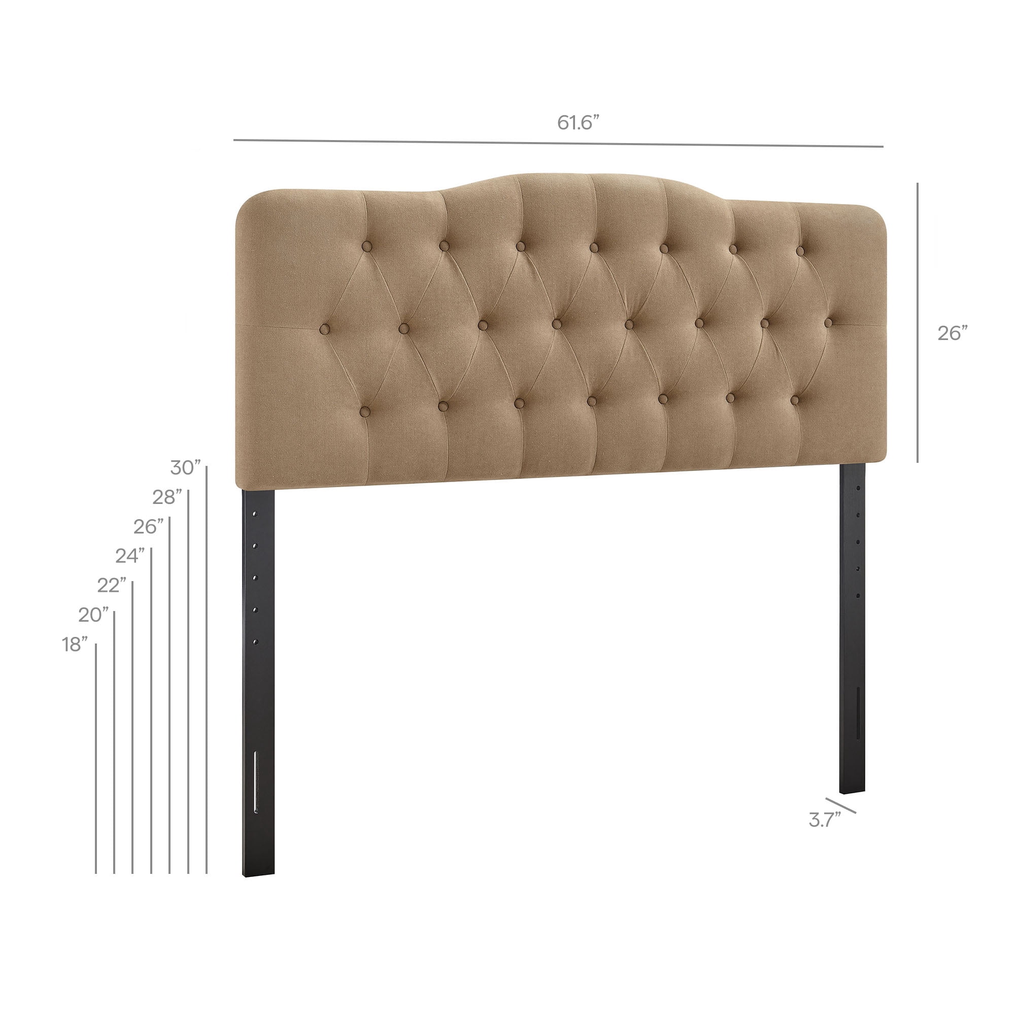 Annabel Premium Linen Blend Queen Headboard in Almond