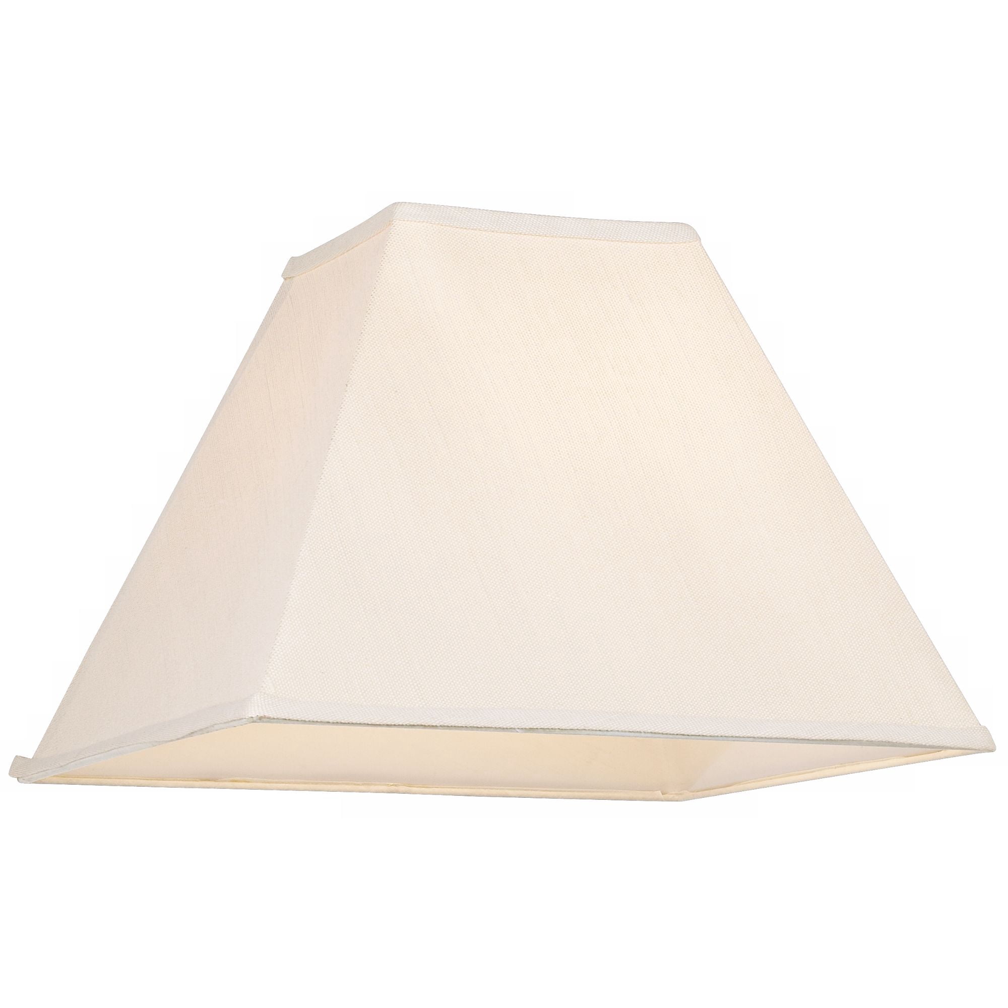 Springcrest Beige Linen Large Square Lamp Shade 7" Top x 17" Bottom x 13" Slant x 12" High (Spider) Replacement with Harp and Finial