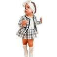 thumbnail image 6 of VIKING GLORY Toddler Baby Girls Winter Clothes Plaid Coat Tops+Tutu Dress Formal Outfits, 6 of 6
